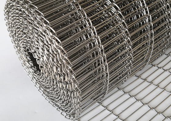 304 Stainless Steel Wire Mesh Chain Link Conveyor Belt For Chocolate Machine