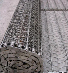 Stainless Steel Metal Chain Conveyor Belt Mesh Sprocket Driven