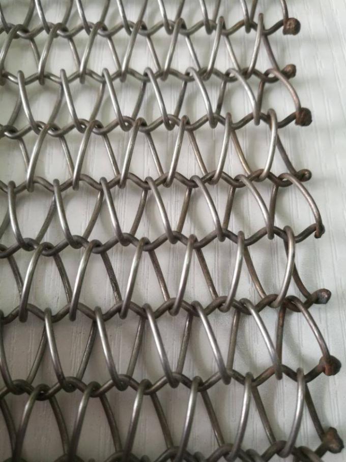 0.5mm-4mm Balanced Spiral SS Wire Mesh Belt Conveyor For Bakery Tunnel Oven 0