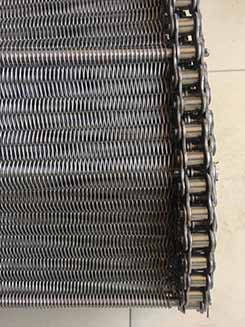 High Temperature 314 310s Stainless Steel Spiral Mesh Conveyor Chain Belt Metal 12