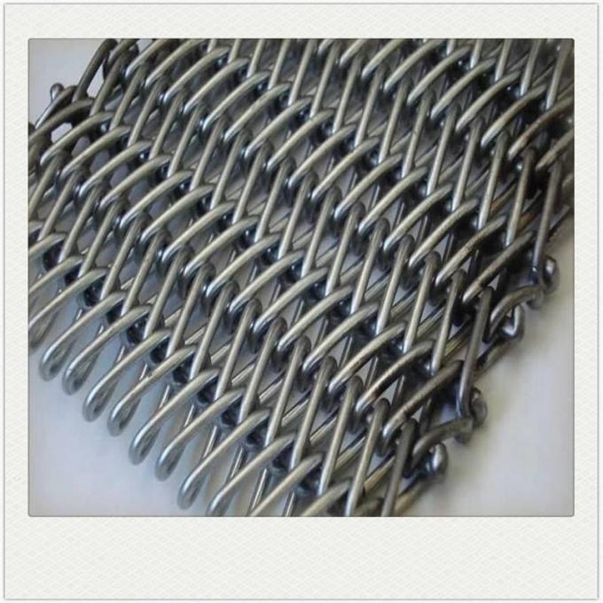 400mm 500mm Metal Wire Mesh Conveyor Flat Flex Belt With Chain 2
