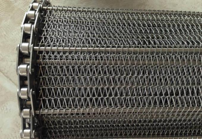 400mm 500mm Metal Wire Mesh Conveyor Flat Flex Belt With Chain 3