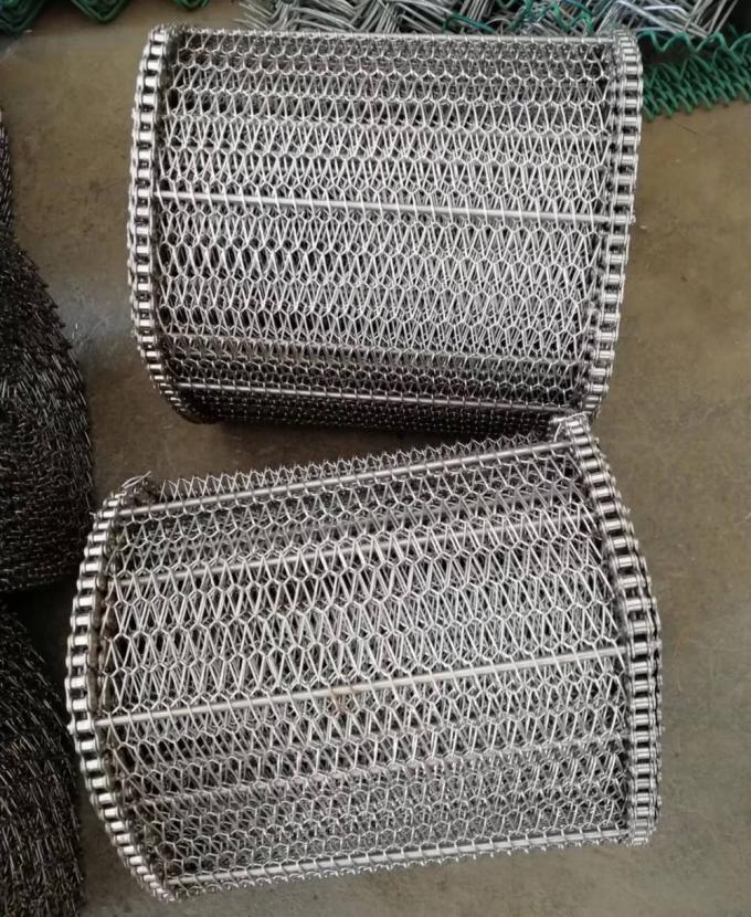 400mm 500mm Metal Wire Mesh Conveyor Flat Flex Belt With Chain 5