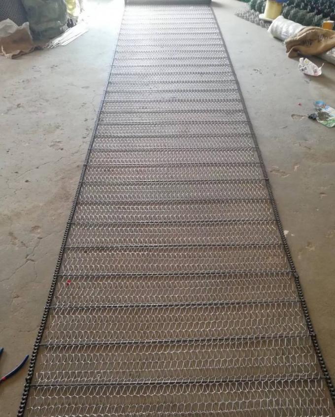 400mm 500mm Metal Wire Mesh Conveyor Flat Flex Belt With Chain 8
