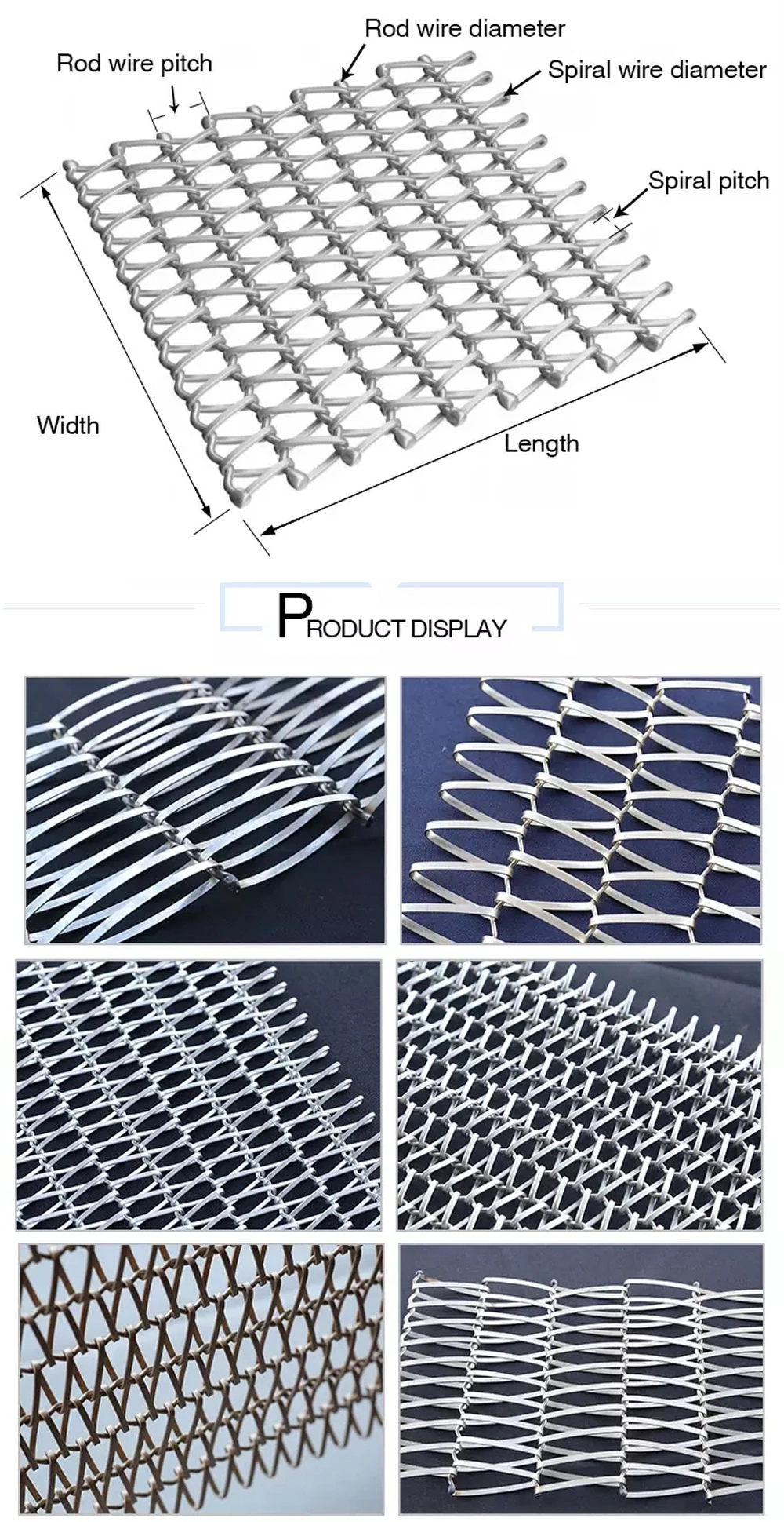 Metal Chain Spiral Dutch Weave Mesh Wire Fabric For Conveyor Belt 0
